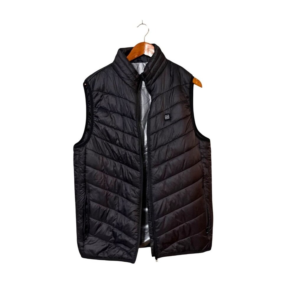 Heated Black Nylon Vest ONLY Adjustable Temperature Settings - Mens XL‎